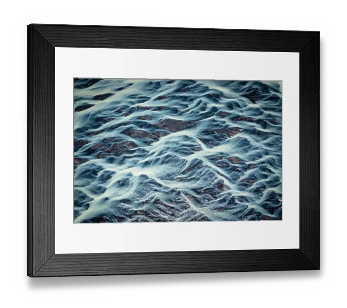 Framed Print : Aerial view of a glacier river, Iceland. May, 2023 Framed Print : Aerial view of a glacier river, Iceland. May, 2023