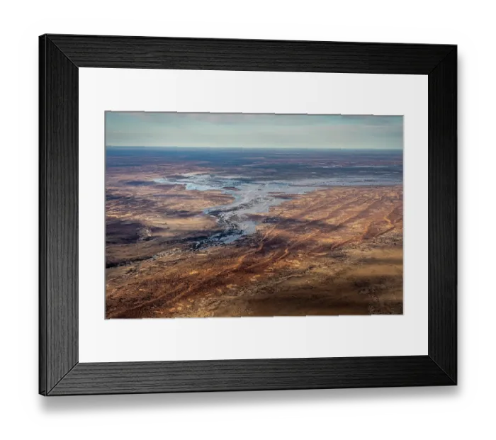 Framed Print : Aerial view of Tirrawarra Swamp, Gidgealpa, South Australia, Australia. July, 2022 Framed Print : Aerial view of Tirrawarra Swamp, Gidgealpa, South Australia, Australia. July, 2022