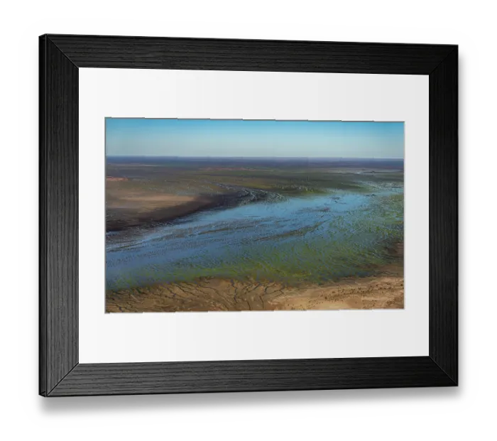 Framed Print : Aerial view of desert and river,
Wilson River / Cooper Creek floodplain, Durham, South Australia, Australia. July, 2022 Framed Print : Aerial view of desert and river,
Wilson River / Cooper Creek floodplain, Durham, South Australia, Australia. July, 2022