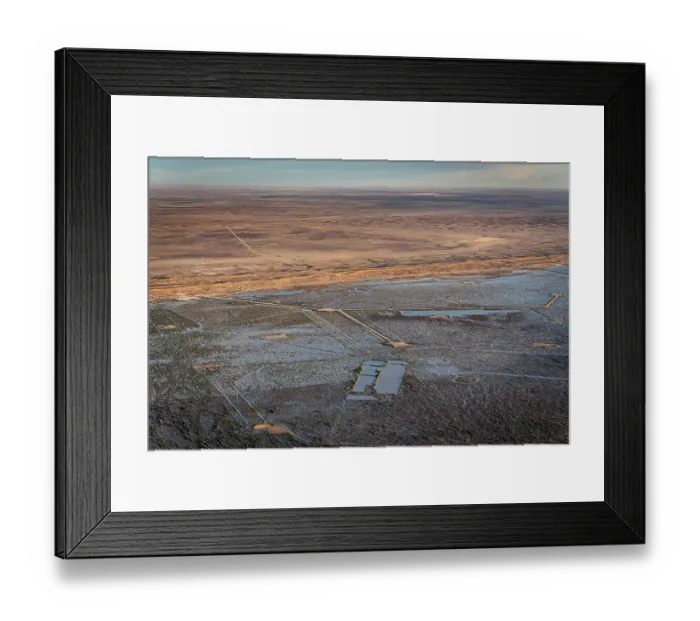 Framed Print : Aerial view of flooded mining infrastructure in the Lake Eyre basin, Tirrawarra Swamp, Gidgealpa, South Australia, Australia. July, 2022 Framed Print : Aerial view of flooded mining infrastructure in the Lake Eyre basin, Tirrawarra Swamp, Gidgealpa, South Australia, Australia. July, 2022
