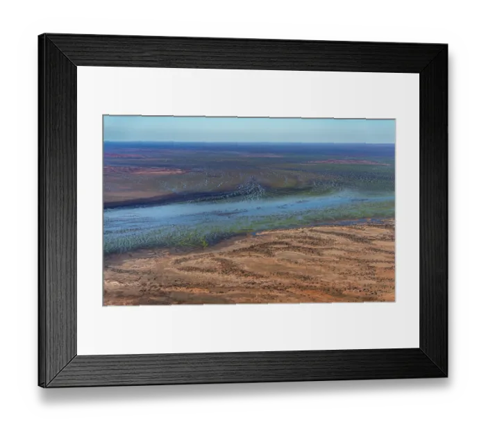 Framed Print : Aerial view of desert and river,
Wilson River / Cooper Creek floodplain, Durham, South Australia, Australia. July, 2022 Framed Print : Aerial view of desert and river,
Wilson River / Cooper Creek floodplain, Durham, South Australia, Australia. July, 2022