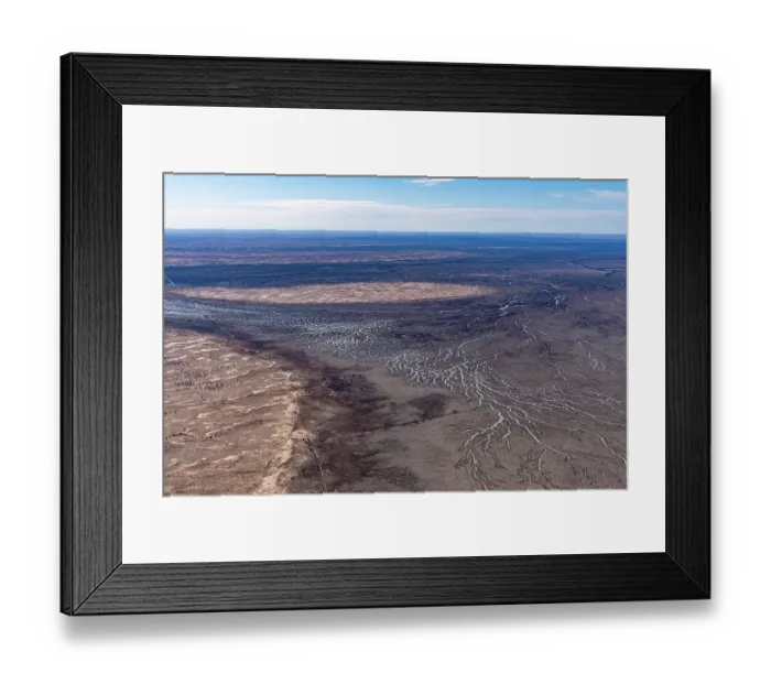 Framed Print : Aerial view of Gidgealpa flood plain, Gidgealpa, South Australia, Australia. July, 2022 Framed Print : Aerial view of Gidgealpa flood plain, Gidgealpa, South Australia, Australia. July, 2022