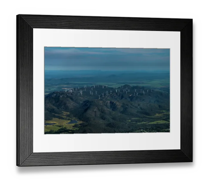 Framed Print : Aerial of Mount Emerald wind farm
, Arriga, Queensland, Australia. April, 2023 Framed Print : Aerial of Mount Emerald wind farm
, Arriga, Queensland, Australia. April, 2023