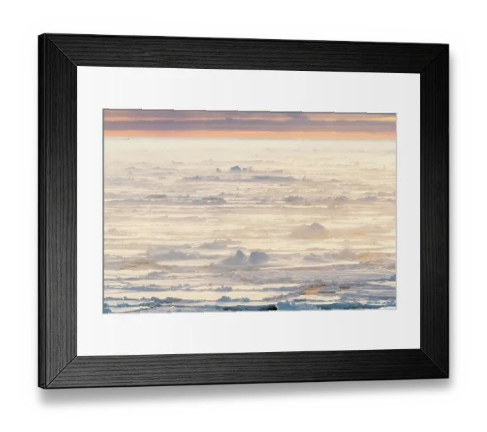 Framed Print : Sunrise over sea ice, Franklin Island, Ross Sea, Antarctica. February, 2023 Framed Print : Sunrise over sea ice, Franklin Island, Ross Sea, Antarctica. February, 2023
