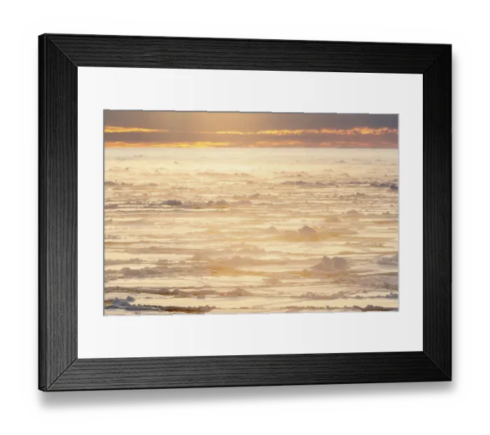 Framed Print : Sunrise over sea ice, Franklin Island, Ross Sea, Antarctica. February, 2023
