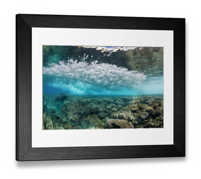 Framed Print : Underwater view of surf crashing on to the reef off Gun Beach, Guam, Federated States of Micronesia, Pacific Ocean Framed Print : Underwater view of surf crashing on to the reef off Gun Beach, Guam, Federated States of Micronesia, Pacific Ocean