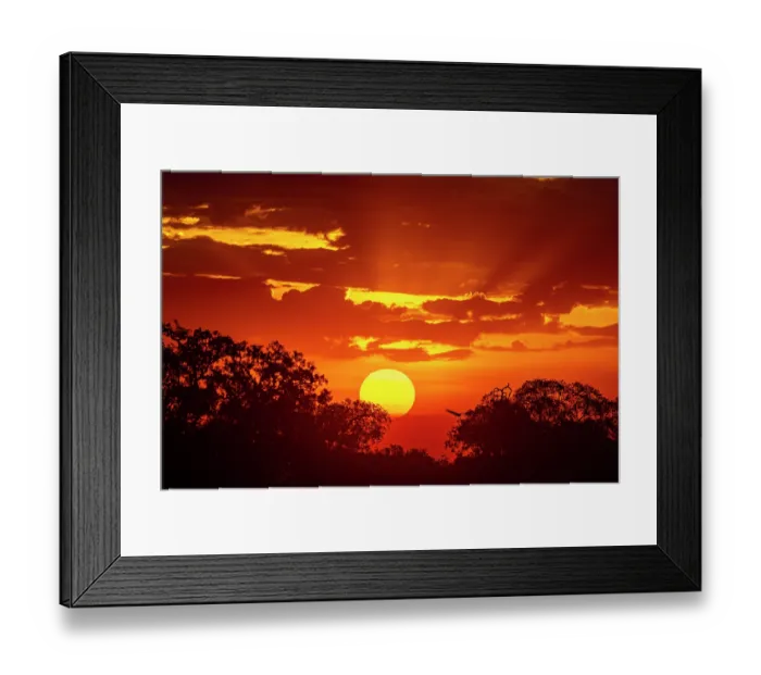 Framed Print : Sunset over the plains, Masai-Mara game reserve, Kenya. August, 2023 Framed Print : Sunset over the plains, Masai-Mara game reserve, Kenya. August, 2023