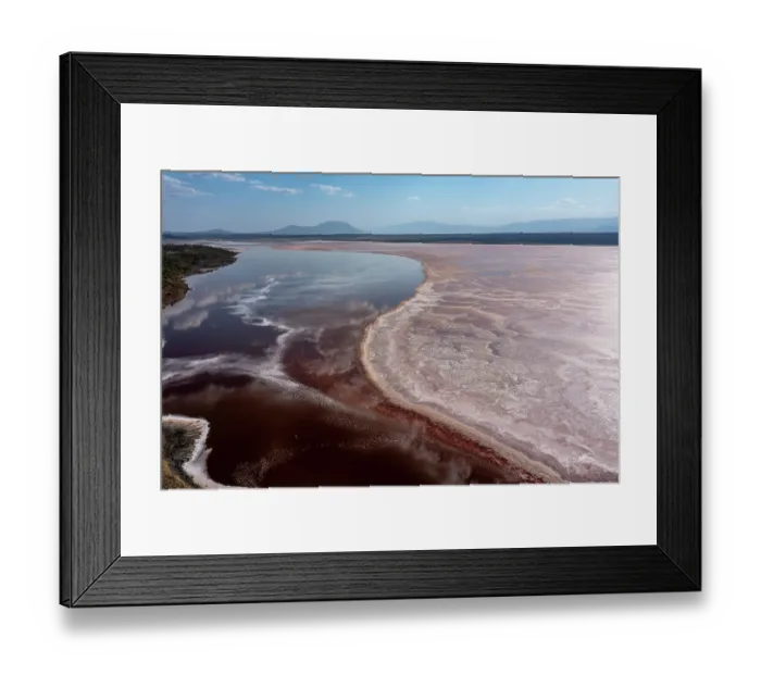 Framed Print : Aerial view of Lake Magadi, Rift Valley, Kenya. September, 2023 Framed Print : Aerial view of Lake Magadi, Rift Valley, Kenya. September, 2023