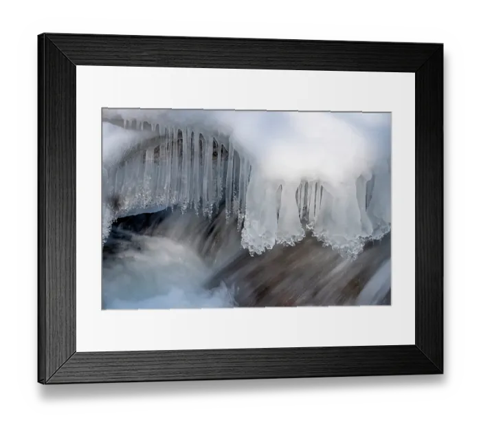 Framed Print : Partly frozen waterfall, Jiajinshan National Forest Park, Sichuan, China. February, 2024 Framed Print : Partly frozen waterfall, Jiajinshan National Forest Park, Sichuan, China. February, 2024