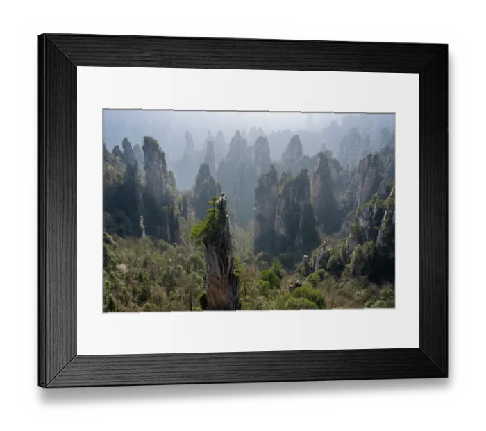 Framed Print : Sandstone pillars at the Zhangjiajie National Forest Park, Wulingyuan Scenic area Framed Print : Sandstone pillars at the Zhangjiajie National Forest Park, Wulingyuan Scenic area