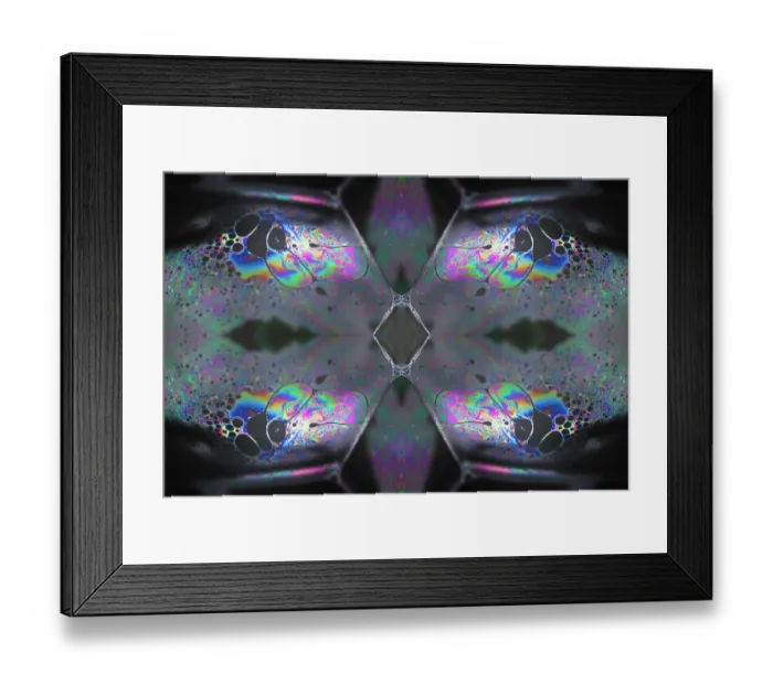 Framed Print : Kaleidoscope montage ofm patterns on soap bubble showing light interference patterns Framed Print : Kaleidoscope montage ofm patterns on soap bubble showing light interference patterns