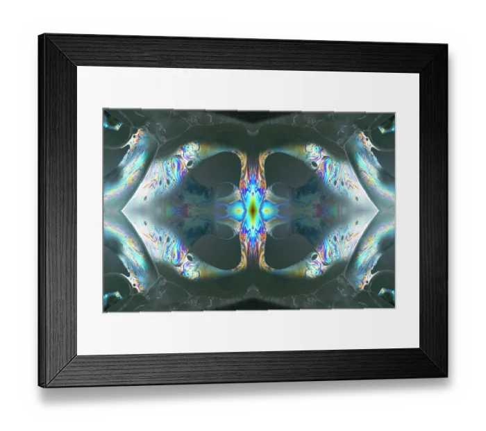 Framed Print : Kaleidoscope montage ofm patterns on soap bubble showing light interference patterns Framed Print : Kaleidoscope montage ofm patterns on soap bubble showing light interference patterns