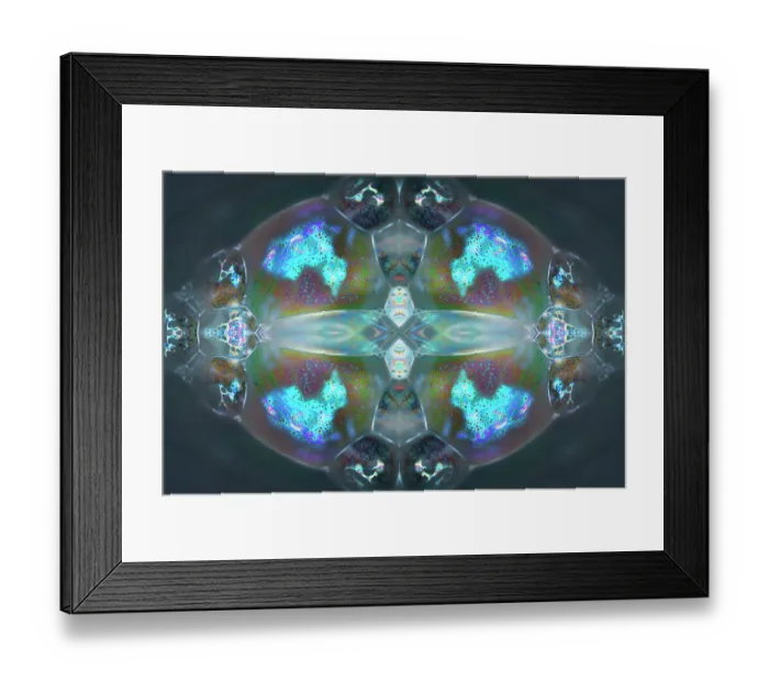 Framed Print : Kaleidoscope montage ofm patterns on soap bubble showing light interference patterns Framed Print : Kaleidoscope montage ofm patterns on soap bubble showing light interference patterns