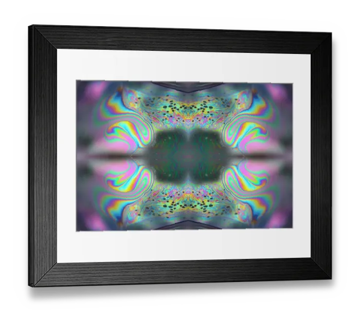 Framed Print : Kaleidoscope montage ofm patterns on soap bubble showing light interference patterns Framed Print : Kaleidoscope montage ofm patterns on soap bubble showing light interference patterns