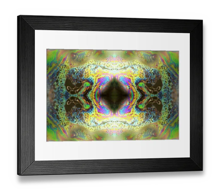 Framed Print : Kaleidoscope montage ofm patterns on soap bubble showing light interference patterns Framed Print : Kaleidoscope montage ofm patterns on soap bubble showing light interference patterns