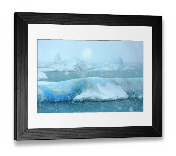 Framed Print : Snowstorm over Jokulsarlon ice field, Iceland, February. Nature Photographer of the Year Competition 2024 - Highly commended Landscape category Framed Print : Snowstorm over Jokulsarlon ice field, Iceland, February. Nature Photographer of the Year Competition 2024 - Highly commended Landscape category