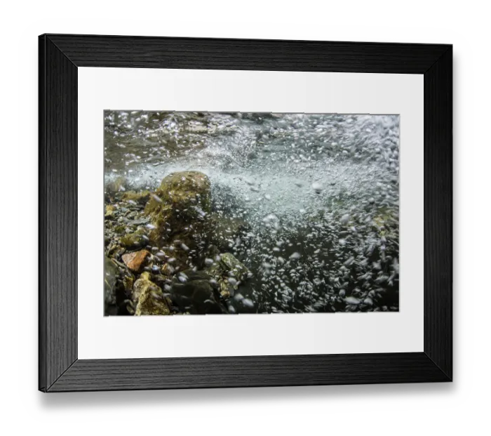 Framed Print : Air bubbles and movement of water over riverbed, Rif Garcin river, Ecrins National Park, Natura 2000 Site, Isere, Alps, France Framed Print : Air bubbles and movement of water over riverbed, Rif Garcin river, Ecrins National Park, Natura 2000 Site, Isere, Alps, France