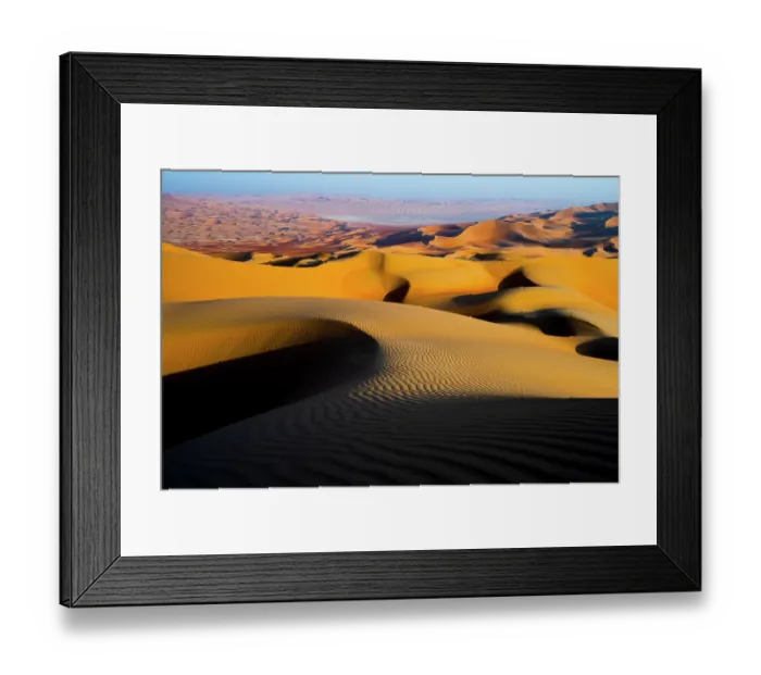 Framed Print : Sand dunes in Rub Al Khali Empty Quarter desert, Liwa, Abu Dhabi, UAE. February, 2014 Framed Print : Sand dunes in Rub Al Khali Empty Quarter desert, Liwa, Abu Dhabi, UAE. February, 2014