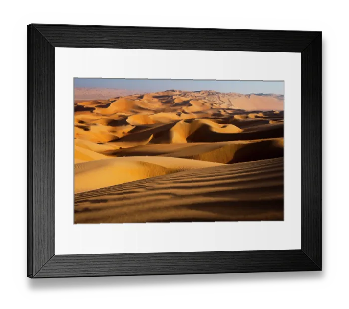 Framed Print : Sand dunes in Rub Al Khali Empty Quarter desert, Liwa, Abu Dhabi, UAE. February, 2014 Framed Print : Sand dunes in Rub Al Khali Empty Quarter desert, Liwa, Abu Dhabi, UAE. February, 2014