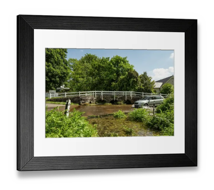 Framed Print : River Tarrant chalk stream, ford and packhorse bridge, Tarrant Launceston, Dorset, England, UK. June, 2024 Framed Print : River Tarrant chalk stream, ford and packhorse bridge, Tarrant Launceston, Dorset, England, UK. June, 2024