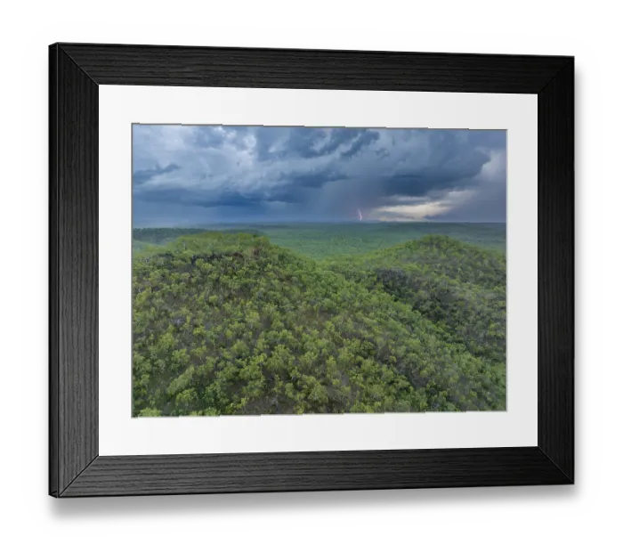 Framed Print : Drone view of a storm breaking over the hills of the upper reaches of the Adelaide River catchment, Northern Territory, Australia. January, 2025 Framed Print : Drone view of a storm breaking over the hills of the upper reaches of the Adelaide River catchment, Northern Territory, Australia. January, 2025