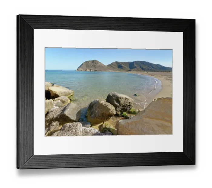 Framed Print : El Playazo beach and volcanic Punta de la Polacra headland in the background, Rodalquilar, Cabo de Gata-Nijar Natural Park, Almeria, Spain. March, 2024 Framed Print : El Playazo beach and volcanic Punta de la Polacra headland in the background, Rodalquilar, Cabo de Gata-Nijar Natural Park, Almeria, Spain. March, 2024