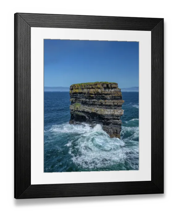 Framed Print : Dun Briste sea stack - composed of Deltaic sandstone, Downpatrick Head, County Mayo, Republic of Ireland. May, 2023 Framed Print : Dun Briste sea stack - composed of Deltaic sandstone, Downpatrick Head, County Mayo, Republic of Ireland. May, 2023