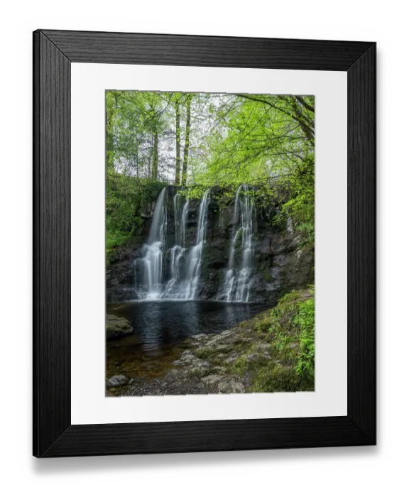 Framed Print : Ess-Na-Crub waterfall on the Glenariff River, Glenariff Forest Park, County Antrim, Northern Ireland, UK. May, 2024