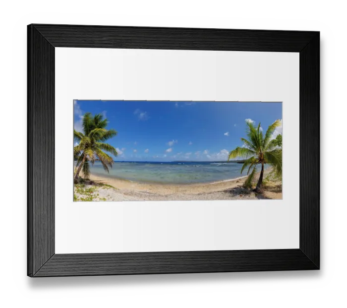 Framed Print : View out to sea from beach with palm trees, LoaLoa Bay, Saipan, Northern Mariana Islands, Pacific Ocean. May, 2024 Framed Print : View out to sea from beach with palm trees, LoaLoa Bay, Saipan, Northern Mariana Islands, Pacific Ocean. May, 2024