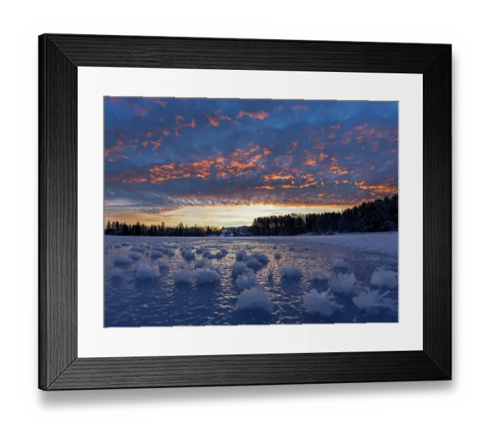Framed Print : Ice crystals on frozen lake at dawn, Upper Bavaria, Germany. January, 2024 Framed Print : Ice crystals on frozen lake at dawn, Upper Bavaria, Germany. January, 2024