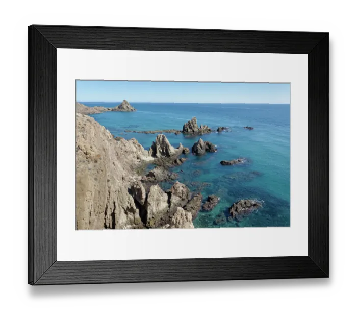 Framed Print : Mermaids Reef, Cabo de Gata-Nijar Natural Park, Almeria, Spain, Mediterranean Sea. March, 2024 Framed Print : Mermaids Reef, Cabo de Gata-Nijar Natural Park, Almeria, Spain, Mediterranean Sea. March, 2024