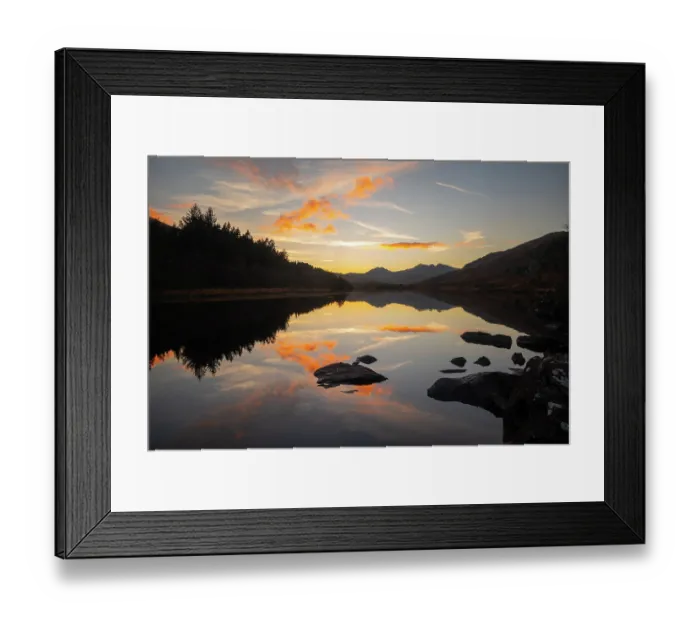 Framed Print : Snowdon / Yr Wyddfa and Snowdon Horseshoe reflections at sunset from Llynnau Mymbyr, Eryri National Park / Snowdonia, North Wales, UK. November, 2024 Framed Print : Snowdon / Yr Wyddfa and Snowdon Horseshoe reflections at sunset from Llynnau Mymbyr, Eryri National Park / Snowdonia, North Wales, UK. November, 2024
