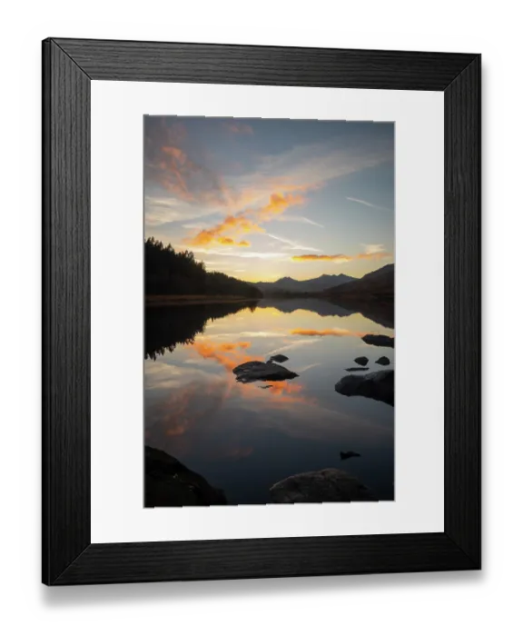 Framed Print : Snowdon / Yr Wyddfa and Snowdon Horseshoe reflections at sunset from Llynnau Mymbyr, Eryri National Park / Snowdonia, North Wales, UK. November, 2024 Framed Print : Snowdon / Yr Wyddfa and Snowdon Horseshoe reflections at sunset from Llynnau Mymbyr, Eryri National Park / Snowdonia, North Wales, UK. November, 2024