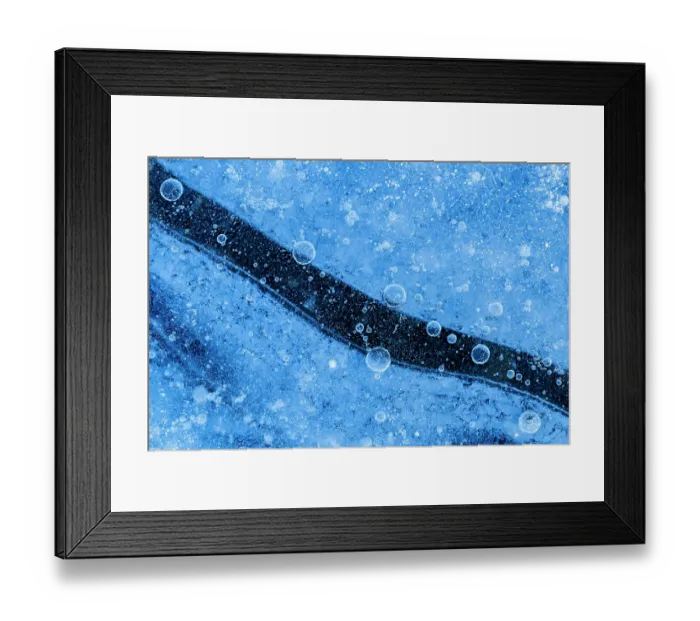 Framed Print : Ice patterns in frozen puddle, Frogham, New Forest, Hampshire, England, UK. November Framed Print : Ice patterns in frozen puddle, Frogham, New Forest, Hampshire, England, UK. November