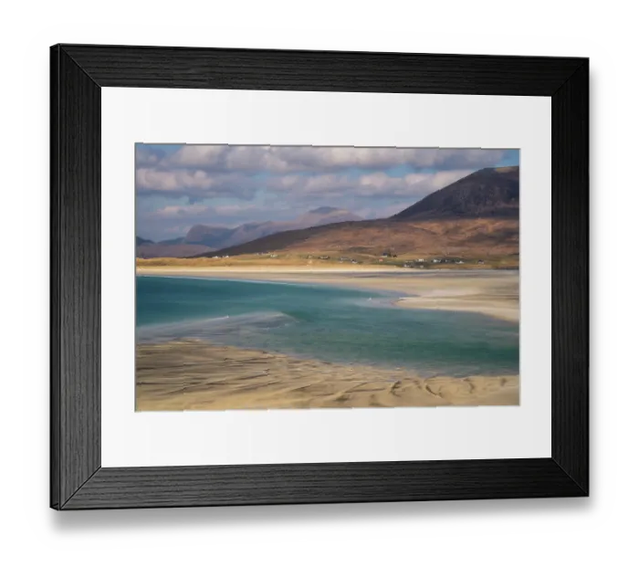 Framed Print : View looking toward Luskentyre beach with sand bars and channels, viewed from Seilebost, Isle of Harris, Outer Hebrides, Scotland, UK. March, 2024 Framed Print : View looking toward Luskentyre beach with sand bars and channels, viewed from Seilebost, Isle of Harris, Outer Hebrides, Scotland, UK. March, 2024