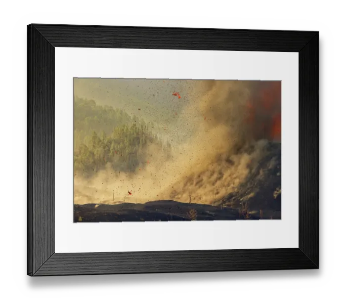 Framed Print : Smoke, ash and lava filling the sky from eruption of Cumbre Vieja volcano, La Palma, Canary Islands. September, 2021 Framed Print : Smoke, ash and lava filling the sky from eruption of Cumbre Vieja volcano, La Palma, Canary Islands. September, 2021