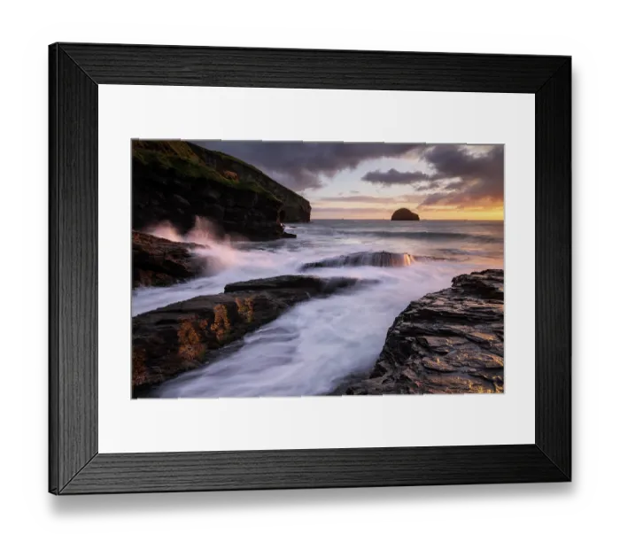 Framed Print : Trebarwith Strand at sunset, North Cornwall, England, UK. May, 2024 Framed Print : Trebarwith Strand at sunset, North Cornwall, England, UK. May, 2024