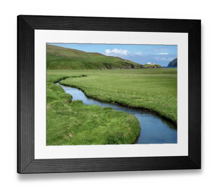 Framed Print : The Burn of Burrafirth and SNH Visitor Centre, Hermaness National Nature Reserve, Unst, Shetland Islands, Scotland, UK. June, 2017 Framed Print : The Burn of Burrafirth and SNH Visitor Centre, Hermaness National Nature Reserve, Unst, Shetland Islands, Scotland, UK. June, 2017