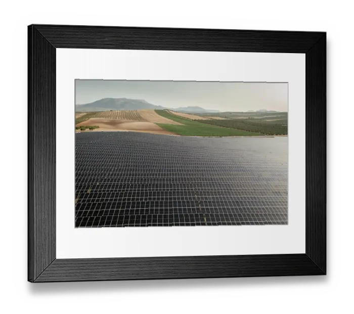 Framed Print : Aerial view of large solar power farm, Granada district, southern Spain. June, 2023 Framed Print : Aerial view of large solar power farm, Granada district, southern Spain. June, 2023