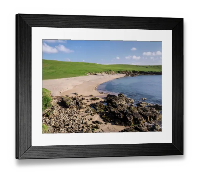 Framed Print : Beach at Wick of Skaw, Unst, Shetland Islands, Scotland, UK. July, 2017 Framed Print : Beach at Wick of Skaw, Unst, Shetland Islands, Scotland, UK. July, 2017