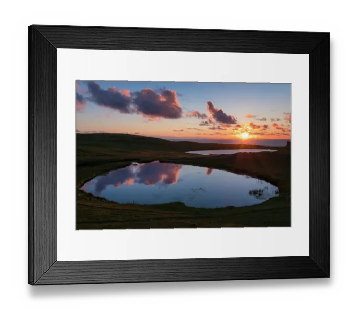 Framed Print : Dridgeo and Eshaness Lochs at sunrise, Mainland, Shetland Islands, Scotland, UK. July, 2017 Framed Print : Dridgeo and Eshaness Lochs at sunrise, Mainland, Shetland Islands, Scotland, UK. July, 2017