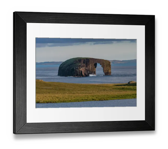 Framed Print : Dore Holm island, Northmavine, Shetland Islands, Scotland, UK. July, 2017