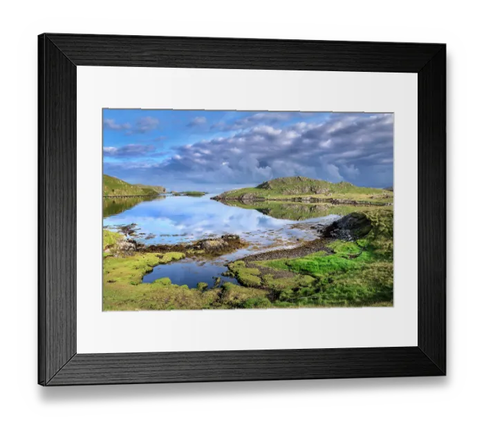 Framed Print : Clouds reflecting in wetland pool, Muckle Head, north Voe of Clousta, west Mainland, Shetland Islands, Scotland, UK. July, 2017 Framed Print : Clouds reflecting in wetland pool, Muckle Head, north Voe of Clousta, west Mainland, Shetland Islands, Scotland, UK. July, 2017