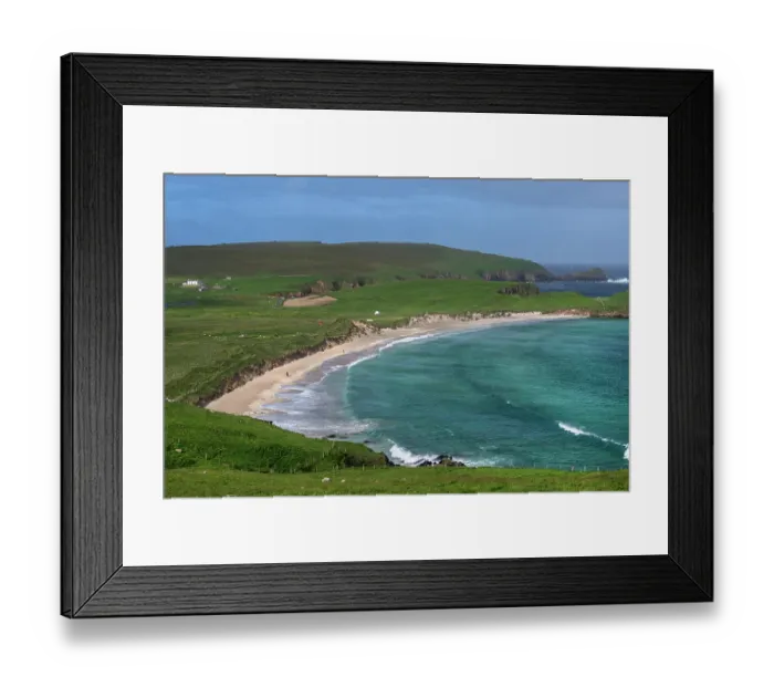 Framed Print : View of Spiggie Beach on the western coast of south mainland Shetland, Scotland, UK. June, 2017 Framed Print : View of Spiggie Beach on the western coast of south mainland Shetland, Scotland, UK. June, 2017