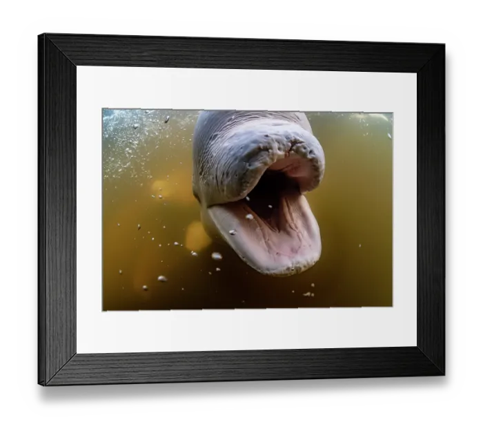 Framed Print : Beluga whale (Delphinapterus leucas) with mouth open, portrait, Churchill River, Manitoba, Canada Framed Print : Beluga whale (Delphinapterus leucas) with mouth open, portrait, Churchill River, Manitoba, Canada