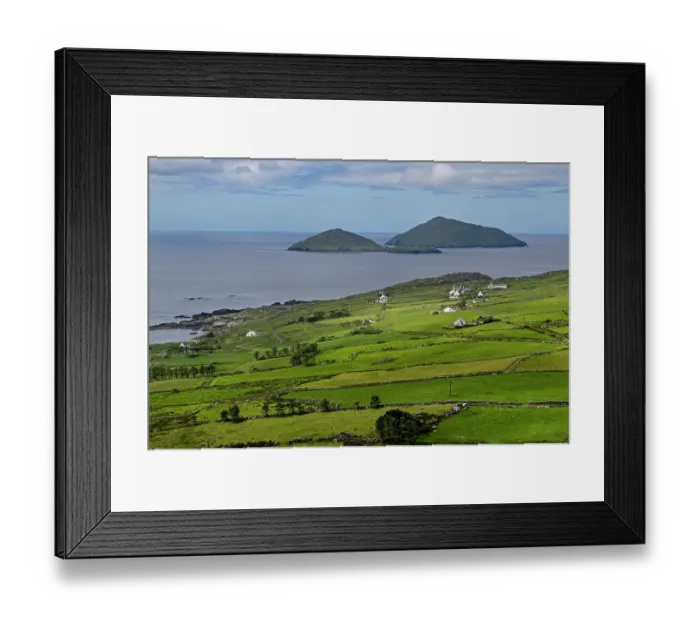Framed Print : Deenih and Scariff Islands viewed from Iveragh Peninsula, County Kerry, Republic of Ireland. June, 2022 Framed Print : Deenih and Scariff Islands viewed from Iveragh Peninsula, County Kerry, Republic of Ireland. June, 2022