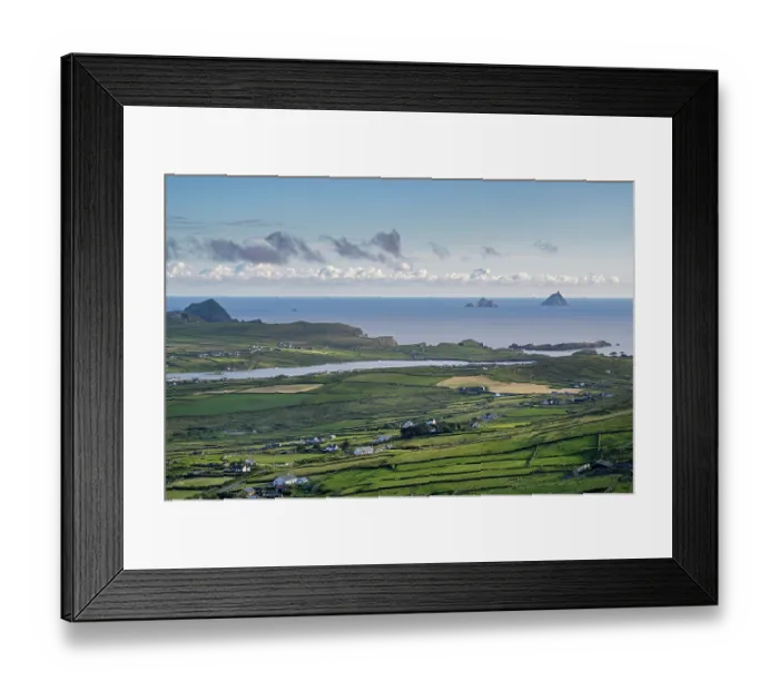 Framed Print : View of Valentia Island from Geo Kaun mountains, Iveragh Peninsula, County Kerry, Republic of Ireland. June, 2022 Framed Print : View of Valentia Island from Geo Kaun mountains, Iveragh Peninsula, County Kerry, Republic of Ireland. June, 2022