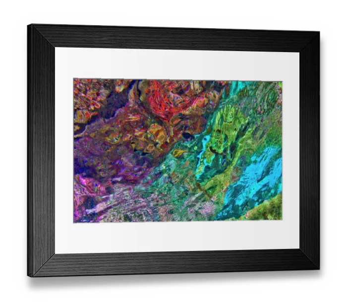Framed Print : Detail of surface reflections as seen from inside a small underwater cave, Raja Ampat, West Papua, Indonesia Framed Print : Detail of surface reflections as seen from inside a small underwater cave, Raja Ampat, West Papua, Indonesia