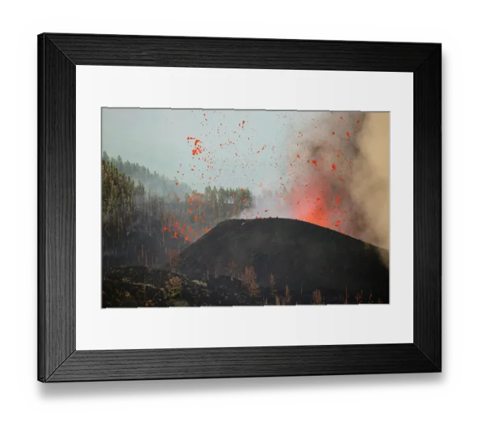 Framed Print : Smoke, ash and lava filling the sky from eruption of Cumbre Vieja volcano, La Palma, Canary Islands. September, 2021 Framed Print : Smoke, ash and lava filling the sky from eruption of Cumbre Vieja volcano, La Palma, Canary Islands. September, 2021