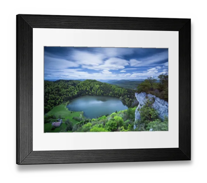 Framed Print : Lake of Antre seen from the Roche d'Antre viewpoint in spring, Haut-Jura Regional Nature Park, Jura department, France. May, 2021 Framed Print : Lake of Antre seen from the Roche d'Antre viewpoint in spring, Haut-Jura Regional Nature Park, Jura department, France. May, 2021